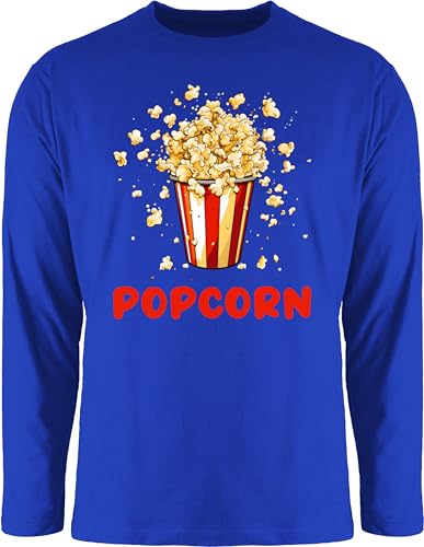 Langarmshirt Herren Langarm Shirt - & Fasching - Popcorn Fan I Popcornverkleidung Karneval I Filmliebhaber Pop Corn I Fastnacht I Fasnacht I Fasnet - XL - Royalblau - Oberteil Faschings Oberteile von Shirtracer