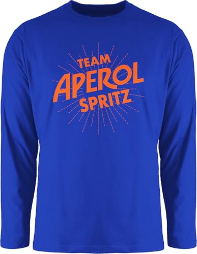 Langarmshirt Herren Langarm Shirt - Karneval & Fasching - Team Aperol Spritz JGA I Mädelsabend Spritztour Aperol Geschenk - L - Royalblau - Faschings Oberteile Karnevals apperol Oberteil von Shirtracer