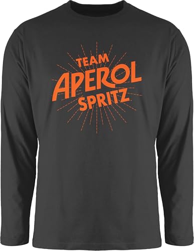 Langarmshirt Herren Langarm Shirt - Karneval & Fasching - Team Aperol Spritz JGA I Mädelsabend Spritztour Aperol Geschenk - 3XL - Schwarz - Faschings Oberteile Karnevals apperol Oberteil von Shirtracer