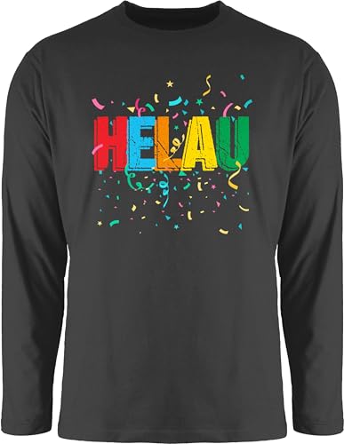 Langarmshirt Herren Langarm Shirt - Karneval & - Helau Alaaf Schriftzug Kostüm Kölle Fasching I Narren - L - Schwarz - Faschings t faschingsshirt Karnevals Oberteil Karneval-Klamotten fassenacht von Shirtracer