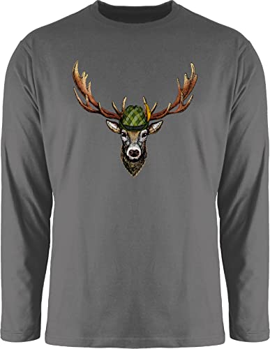 Langarmshirt Herren Langarm Shirt - Kompatibel mit Oktoberfest - Jagdhirsch Hirsch Jäger Jägerin Geschenk - 3XL - Dunkelgrau - trachtenshirt Oktoberfest-Outfits bayrische Jagd Shirts Langarmshirt Herren Langarm Shirt - Kompatibel mit Oktoberfest - Jagdhirsch Hirsch Jäger Jägerin Geschenk - 3XL - Dunkelgrau - trachtenshirt Oktoberfest-Outfits bayrische Jagd Shirts von Shirtracer