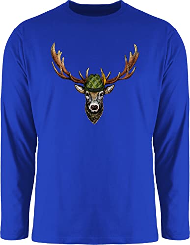 Langarmshirt Herren Langarm Shirt - Kompatibel mit Oktoberfest - Jagdhirsch Hirsch Jäger Jägerin Geschenk - 3XL - Royalblau - trachtenshirt Oktoberfest-Outfits bayrische Jagd Shirts von Shirtracer