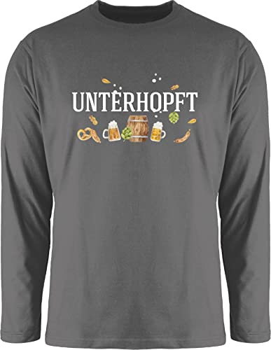 Langarmshirt Herren Langarm Shirt - Kompatibel mit Oktoberfest - MEI Tracht is in da Wäsch - XL - Dunkelgrau - trachtenshirt Oktoberfest-Outfits bayrische wäsche Tshirt trachtenshirt+Herren von Shirtracer