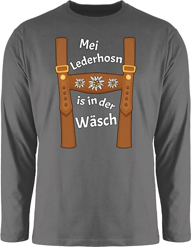 Langarmshirt Herren Langarm Shirt - Kompatibel mit Oktoberfest - Meine Lederhose ist in der Wäsche - MEI Lederhosn is in da Wäsch - XL - Dunkelgrau - Oktoberfest-Outfits bayrische Lederhosen Langarmshirt Herren Langarm Shirt - Kompatibel mit Oktoberfest - Meine Lederhose ist in der Wäsche - MEI Lederhosn is in da Wäsch - XL - Dunkelgrau - Oktoberfest-Outfits bayrische Lederhosen von Shirtracer