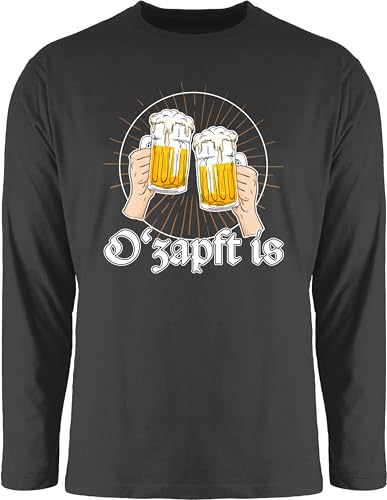 Langarmshirt Herren Langarm Shirt - Kompatibel mit Oktoberfest - O Zapft is Bier O'zapft is Anstich Es ist angezapft - XL - Schwarz - o´zapft Oktoberfest-Outfits bayrische Oberteile von Shirtracer