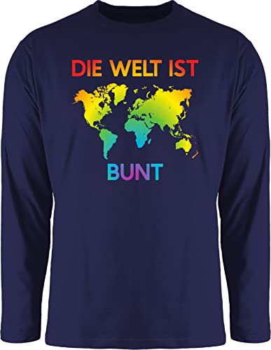 Langarmshirt Herren Langarm Shirt - LGBTQ Kleidung Pride Flag - Die Welt ist bunt – Regenbogen Farben - XL - Navy Blau - Outfit LGBT Bunte Shirts CSD Lesbian Tshirt lqbtq Longsleeve Gay lgbtqia Langarmshirt Herren Langarm Shirt - LGBTQ Kleidung Pride Flag - Die Welt ist bunt – Regenbogen Farben - XL - Navy Blau - Outfit LGBT Bunte Shirts CSD Lesbian Tshirt lqbtq Longsleeve Gay lgbtqia von Shirtracer