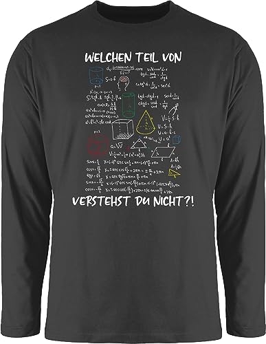 Langarmshirt Herren Langarm Shirt - Lehrer - Welchen Teil von Mathe Physik Rechnen verstehst du Nicht I Geschenk Mathelehrer I Mathelehrerin - 3XL - Schwarz - Nerds für Teacher Math Tshirt von Shirtracer