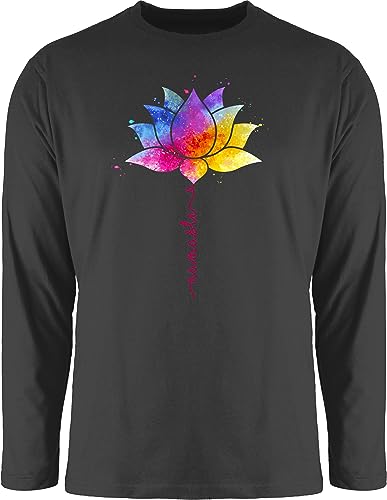 Langarmshirt Herren Langarm Shirt - Namaste Lotusblüte I Meditation I Yoga I Mandala Spirit - S - Schwarz - Longsleeve Joga Lotus Geschenke Wellness Fans lotosblüte für Watercolor Alles blüte Langarmshirt Herren Langarm Shirt - Namaste Lotusblüte I Meditation I Yoga I Mandala Spirit - S - Schwarz - Longsleeve Joga Lotus Geschenke Wellness Fans lotosblüte für Watercolor Alles blüte von Shirtracer