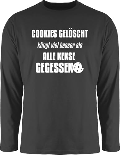 Langarmshirt Herren Langarm Shirt - Nerd Geschenke - Cookies gelöscht - XXL - Schwarz - Geeks Outfit Geschenk zocken zocker Cookie Shirts Geschenk+für+zocker Gamer Tshirt Geek Nerds nerdgeschenk von Shirtracer