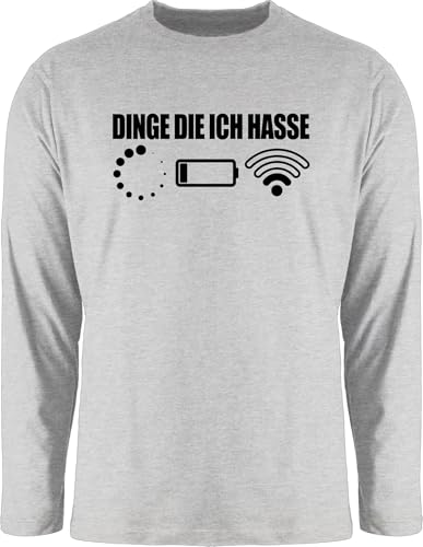Langarmshirt Herren Langarm Shirt - Nerd Geschenke - Dinge die ich Hasse - schwarz - L - Grau meliert - Longsleeve sprüche Geeks Outfit zocker Tshirt Geschenk zocken Gamer langarmherrenshirt Langarmshirt Herren Langarm Shirt - Nerd Geschenke - Dinge die ich Hasse - schwarz - L - Grau meliert - Longsleeve sprüche Geeks Outfit zocker Tshirt Geschenk zocken Gamer langarmherrenshirt von Shirtracer
