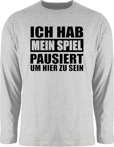 Langarmshirt Herren Langarm Shirt - Nerd Geschenke - Ich hab Mein Spiel pausiert um Hier zu Sein - schwarz - S - Grau meliert - Geeks Outfit zocker Habe Geschenk zocken Gamer Geschenk+für+zocker Langarmshirt Herren Langarm Shirt - Nerd Geschenke - Ich hab Mein Spiel pausiert um Hier zu Sein - schwarz - S - Grau meliert - Geeks Outfit zocker Habe Geschenk zocken Gamer Geschenk+für+zocker von Shirtracer