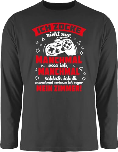 Langarmshirt Herren Langarm Shirt - Nerd Geschenke - Ich zocke Nicht nur - S - Schwarz - Geeks Outfit zocker Geschenk zocken Gamer Geschenk+für+zocker Geek Nerds nerdgeschenk Gaming nerdige von Shirtracer
