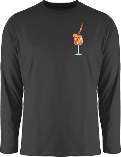 Langarmshirt Herren Langarm Shirt - Party & Alkohol - Aperol Spritz | Italy | Italien | Malle | Aperoli | Fasching | Karneval - L - Schwarz - shirtherren Sauf Glas Longsleeve Alki Tshirt Saufen von Shirtracer