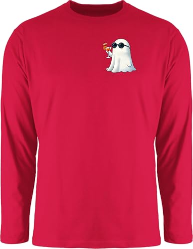 Langarmshirt Herren Langarm Shirt - Party & Alkohol - Boo Aperol | Spooky Spritz | Geisterstunde mit Aperol | Halloween Fun Aperol - XXL - Rot - Sauf Gespenst Alki Saufen saufgeschenk Trink sprüche von Shirtracer