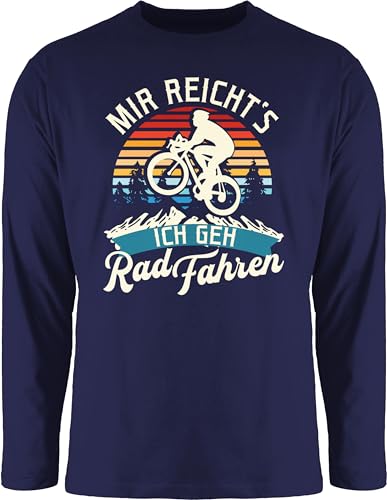 Langarmshirt Herren Langarm Shirt - Radsport - Mir reicht's ich GEH Rad Fahren - Vintage - weiß - M - Navy Blau - Fahrradfahrer Tshirt für fahrradbegeisterte Shirts fahr von Shirtracer
