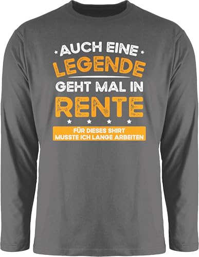Langarmshirt Herren Langarm Shirt - Rentner - Auch eine Legende geht mal in Rente - 3XL - Dunkelgrau - renteneintritt Geschenk Ruhestand echte Tshirt Rentner+Geschenk Renter männer von Shirtracer