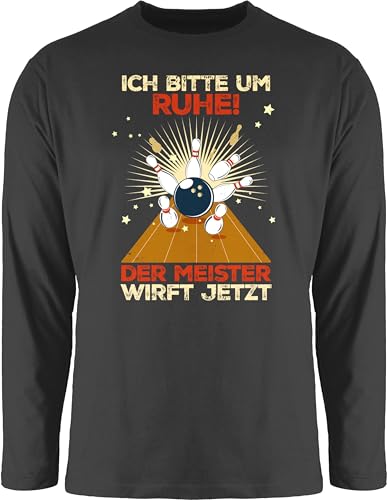 Langarmshirt Herren Langarm Shirt - Ruhe der Meister Wirft - Bowling Geschenk Lustig Bowling Mitgebsel - L - Schwarz - Bowling- von Shirtracer