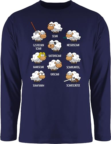 Langarmshirt Herren Langarm Shirt - Schafe Schäfchen Schäfer Schaf Sheep Schafbauer Lustig Witzig - 3XL - Navy Blau - Tiere schafen unschaf Tshirt mit gestochen Longsleeve Motiv Langarmshirt Herren Langarm Shirt - Schafe Schäfchen Schäfer Schaf Sheep Schafbauer Lustig Witzig - 3XL - Navy Blau - Tiere schafen unschaf Tshirt mit gestochen Longsleeve Motiv von Shirtracer
