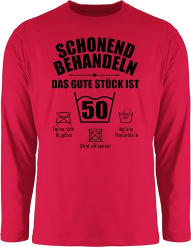 Langarmshirt Herren Langarm Shirt - Schonend behandeln das Gute Stück ist fünfzig I 50 I 50. Geburtstag I Fünfzigster - XL - Rot - 1974 Geschenk zum 50.Geburtstag zehnundvierzig Shirts Jahre 50er von Shirtracer