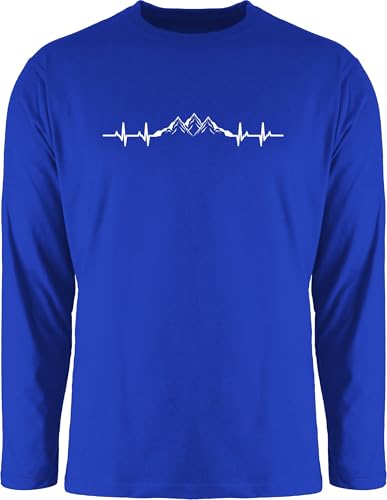 Langarmshirt Herren Langarm Shirt - Skiurlaub Apres Ski - Berge Herzschlag I Geschenk Bergliebhaber I Bergliebe - M - Royalblau - Longshirt valemtinstagsgeschenk Berg Tshirt Skifahren von Shirtracer