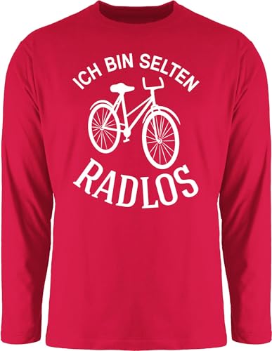 Langarmshirt Herren Langarm Shirt - Sprüche Statement - Ich Bin selten Radlos - XL - Rot - Geschenk Fahrrad Geschenke für Radfahrer Cycling fahrradmotiv Motiven Radsport mit Spruch Radfahren von Shirtracer