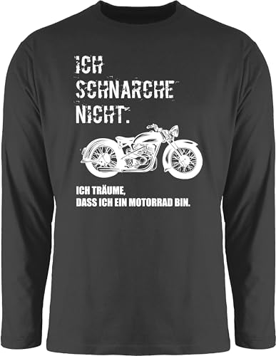 Langarmshirt Herren Langarm Shirt - Sprüche Statement - Ich schnarche Nicht. ich träume DASS ich EIN Motorrad Bin Vintage - XL - Schwarz - mit Aufschrift Biker Shirts Statements schnarch Tshirt von Shirtracer