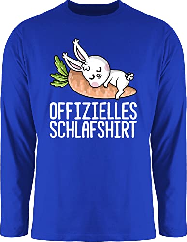 Langarmshirt Herren Langarm Shirt - Sprüche Statement - Offizielles Schlafshirt mit Hase weiß - XXL - Royalblau - offizielle Schlaf Oberteile Aufschrift Oberteil zum schlafen Spruch schlafshirts von Shirtracer