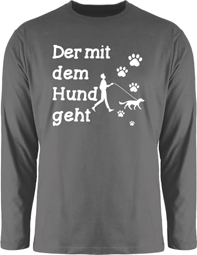 Langarmshirt Herren Langarm Shirt - Sprüche Statement Spruch - Der mit dem Hund geht Pfoten weiß - M - Dunkelgrau - t Hundebesitzer Tshirt t-Shirts hundefan Shirts lustige Hundefans Longsleeve Langarmshirt Herren Langarm Shirt - Sprüche Statement Spruch - Der mit dem Hund geht Pfoten weiß - M - Dunkelgrau - t Hundebesitzer Tshirt t-Shirts hundefan Shirts lustige Hundefans Longsleeve von Shirtracer