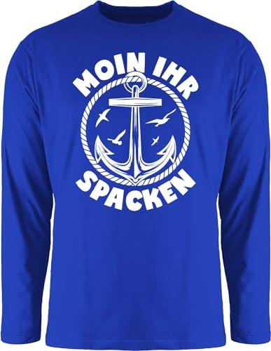 Langarmshirt Herren Langarm Shirt - Sprüche Statement Spruch - Moin Ihr Spacken mit Anker - weiß - 3XL - Royalblau - t-Shirts Spruch. Moin,Moin Tshirt Shirts lustige spruche spacke Longsleeve Langarmshirt Herren Langarm Shirt - Sprüche Statement Spruch - Moin Ihr Spacken mit Anker - weiß - 3XL - Royalblau - t-Shirts Spruch. Moin,Moin Tshirt Shirts lustige spruche spacke Longsleeve von Shirtracer