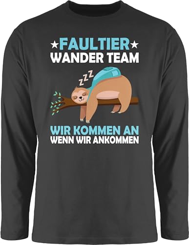Langarmshirt Herren Langarm Shirt - Sprüche Statement mit Spruch - Faultier Wander Team Hiking - L - Schwarz - t sprueche Sloth Tshirt t-Shirts sprüchen wandern langarmherrenshirt lustige von Shirtracer