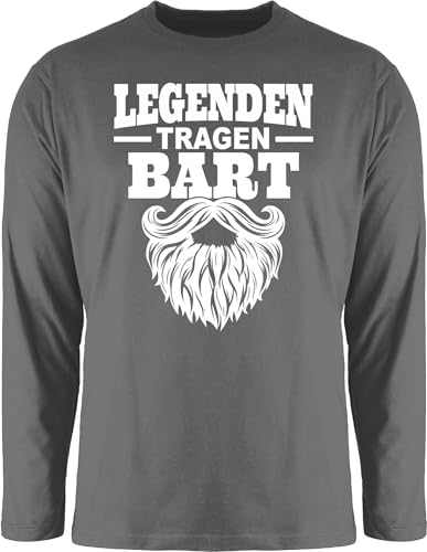 Langarmshirt Herren Langarm Shirt - Sprüche Statement mit Spruch - Legenden tragen Bart weiß - XL - Dunkelgrau - t-Shirt männer t sprueche Tshirt t-Shirts sprüchen Longsleeve lustige spruechen Langarmshirt Herren Langarm Shirt - Sprüche Statement mit Spruch - Legenden tragen Bart weiß - XL - Dunkelgrau - t-Shirt männer t sprueche Tshirt t-Shirts sprüchen Longsleeve lustige spruechen von Shirtracer