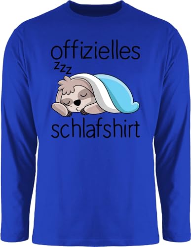 Langarmshirt Herren Langarm Shirt - Sprüche Statement - Offizielles Schlafshirt mit Faultier - schwarz - M - Royalblau - schlafshirts Statements Sloth Tshirt schlafoberteil sprüchen￼ Schlaf von Shirtracer