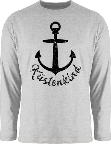 Langarmshirt Herren Langarm Shirt - Sprüche Statement mit Spruch - So viele Idioten und nur eine Sense - Schwarz - 3XL - Grau meliert - t sprueche sensenmann Tshirt t-Shirts sprüchen von Shirtracer