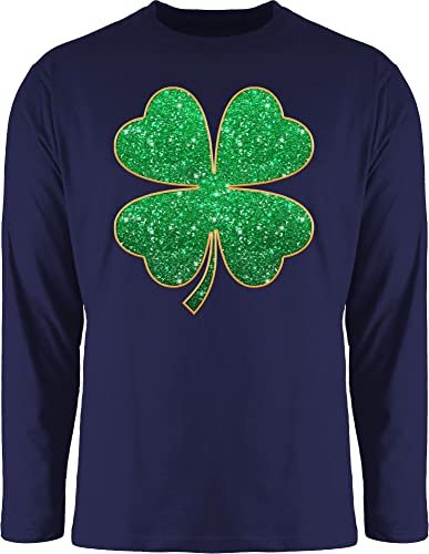 Langarmshirt Herren Langarm Shirt - St. Patricks Day - Vierblättriges Kleeblatt I Shamrock I Glücksbringer - XXL - Navy Blau - Irland t lang rmlig Irish Clothes Sankt irisch Tshirt Patrick von Shirtracer