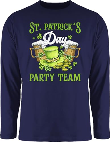 Langarmshirt Herren Langarm Shirt - St. - St Patricks Day Kostüm Team Party Irland Irish - XL - Navy Blau - Clothes Sankt Patrick Paddys st.Patricks irische Ireland st.Patrick irischer von Shirtracer