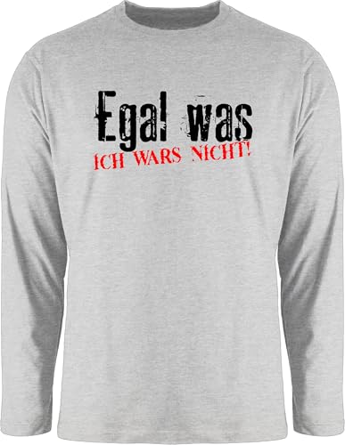 Langarmshirt Herren Langarm Shirt - Statement - Egal was Ich war es Nicht - Kollegen Kollege Kollegin Geschenk Lustig - 3XL - Grau meliert - Statements das Langarmshirts sprüche Wars bctu005 Tshirt von Shirtracer