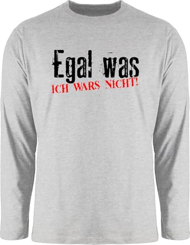 Langarmshirt Herren Langarm Shirt - Statement - Egal was Ich war es Nicht - Kollegen Kollege Kollegin Geschenk Lustig - XL - Grau meliert - Statements Wars Langarmshirts sprüche das bctu005 Tshirt von Shirtracer