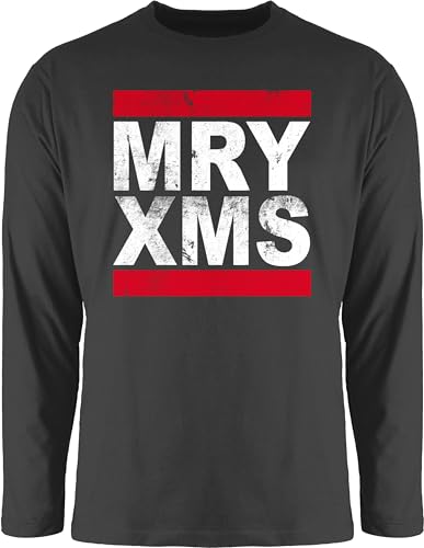 Langarmshirt Herren Langarm Shirt - Weihnachten Geschenke Christmas Bekleidung - MRY XMS - 3XL - Schwarz - weihnachtsoutfit weihnachtsmotiv Tshirt weihnachtsoberteil weihnacht Longsleeve von Shirtracer