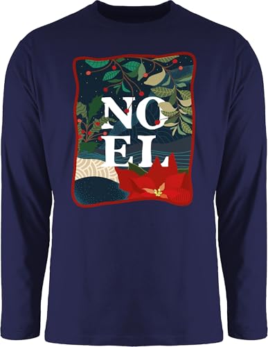 Langarmshirt Herren Langarm Shirt - Weihnachten Geschenke Christmas Bekleidung - Noel - XL - Navy Blau - weihnachtst-Shirt+Herren weihnachtsoutfit weihnachtsmotiv Tshirt weihnachtsoberteil weihnacht von Shirtracer