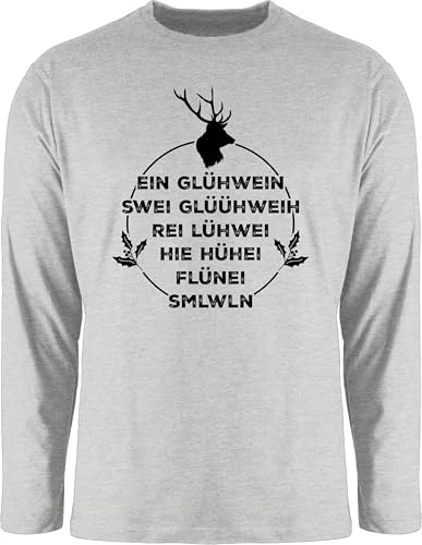 Langarmshirt Herren Langarm Shirt - Weihnachten - EIN Glühwein swei Glühwein I Weihnachtsmotiv I Glühwein Liebhaber - L - Grau meliert - Weihnachts Tshirt weihnachtsoberteil Christmas Longsleeve Langarmshirt Herren Langarm Shirt - Weihnachten - EIN Glühwein swei Glühwein I Weihnachtsmotiv I Glühwein Liebhaber - L - Grau meliert - Weihnachts Tshirt weihnachtsoberteil Christmas Longsleeve von Shirtracer