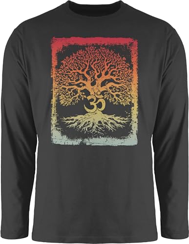 Langarmshirt Herren Langarm Shirt - Yoga - Lebensbaum mit Om Zeichen Leben Wachstum Verbundenheit Meditation Innere Ruhe - S - Schwarz - Baumwolle Longsleeve Joga spirituell Mandala Baum des Lebens Langarmshirt Herren Langarm Shirt - Yoga - Lebensbaum mit Om Zeichen Leben Wachstum Verbundenheit Meditation Innere Ruhe - S - Schwarz - Baumwolle Longsleeve Joga spirituell Mandala Baum des Lebens von Shirtracer