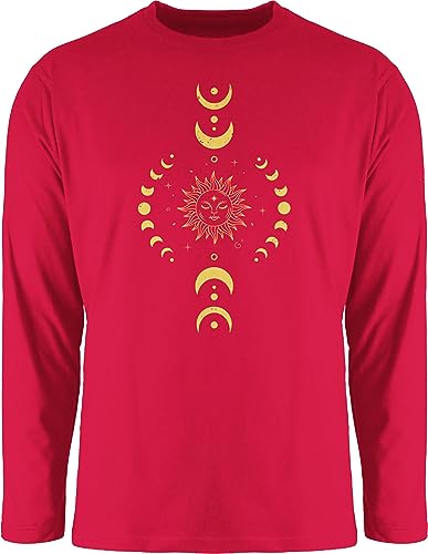 Langarmshirt Herren Langarm Shirt - Yoga Namaste Mandala Chakra - XXL - Rot - Longsleeve Joga Meditation Geschenke Fans für Alles Motiven mit Motiv von Shirtracer