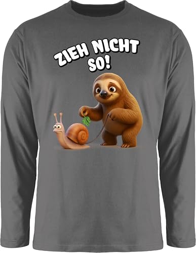 Langarmshirt Herren Langarm Shirt - Zieh Nicht so Faultier mit Schnecke I Lustiges Geschenk mit witzigen Sprüchen - XXL - Dunkelgrau - Sloth Motiv Langarmshirt Herren Langarm Shirt - Zieh Nicht so Faultier mit Schnecke I Lustiges Geschenk mit witzigen Sprüchen - XXL - Dunkelgrau - Sloth Motiv von Shirtracer