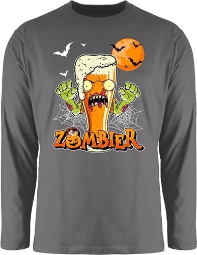 Langarmshirt Herren Langarm Shirt - Zombier Bier Zombie Halloween Lustige Geschenke Hopfen - L - Dunkelgrau - t Haloween Outfits Longsleeve t-Shirt lustig halowen Shirts Helloween Oberteil hellowee Langarmshirt Herren Langarm Shirt - Zombier Bier Zombie Halloween Lustige Geschenke Hopfen - L - Dunkelgrau - t Haloween Outfits Longsleeve t-Shirt lustig halowen Shirts Helloween Oberteil hellowee von Shirtracer