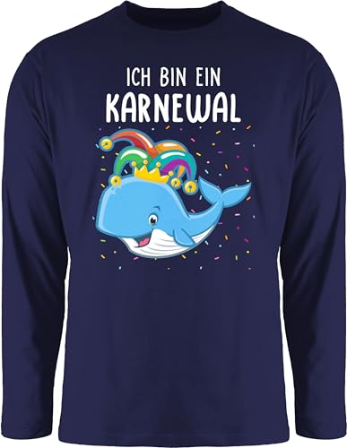 Langarmshirt Herren Langarm Shirt - & - Karnewal Kostüm Fasching I Karneval I Fastnacht I Ich Bin EIN Karnewal - 3XL - Navy Blau - Faschings Oberteile Karnevals Oberteil faschingsshirt fassenacht von Shirtracer