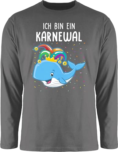 Langarmshirt Herren Langarm Shirt - & - Karnewal Kostüm Fasching I Karneval I Fastnacht I Ich Bin EIN Karnewal - XL - Dunkelgrau - Faschings Oberteile Karnevals Oberteil faschingsshirt fassenacht von Shirtracer