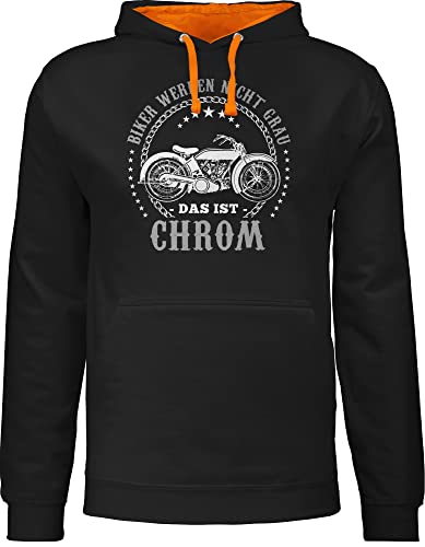 Pullover Herren Frauen Hoodie Kontrast zweifarbig - Motorrad - Biker Werden Nicht grau - Chrom - XXL - Schwarz/Orange - für motorradfan Pulli Geschenk Choppers sprüche Hoddies/pullies Motorcycle von Shirtracer