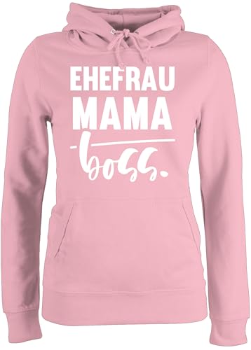 Pullover Damen Hoodie Frauen - Ehefrau - Mama - BOSS - M - Hellrosa - muttertagsgeschenk personalisiert Mum Chefin Pulli mutterzagsgeschenke mütter hoddys muttertasgsgeschenke Muttertag Hoddie von Shirtracer