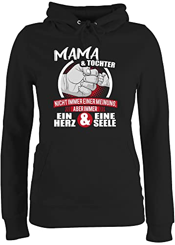 Pullover Damen Hoodie Frauen - Mama & Tochter Immer EIN Herz & eine Seele - weiß/rot - S - Schwarz - muttertagsgeschenke Mutter-Tochter Pulli Mutter Muttertag und mom muttertagsgeschenk Mutti Mami von Shirtracer