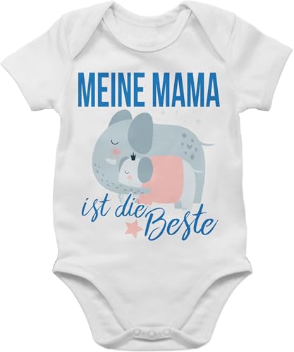 Baby Body Junge Mädchen - Meine Mama ist die Beste Elefanten - 1/3 Monate - Weiß - 1. muttertagsgeschenk kurzarmbody muttertag muddi mum bodys muttertagsstrampler babykleidung jungen mama's mamas Baby Body Junge Mädchen - Meine Mama ist die Beste Elefanten - 1/3 Monate - Weiß - 1. muttertagsgeschenk kurzarmbody muttertag muddi mum bodys muttertagsstrampler babykleidung jungen mama's mamas von Shirtracer